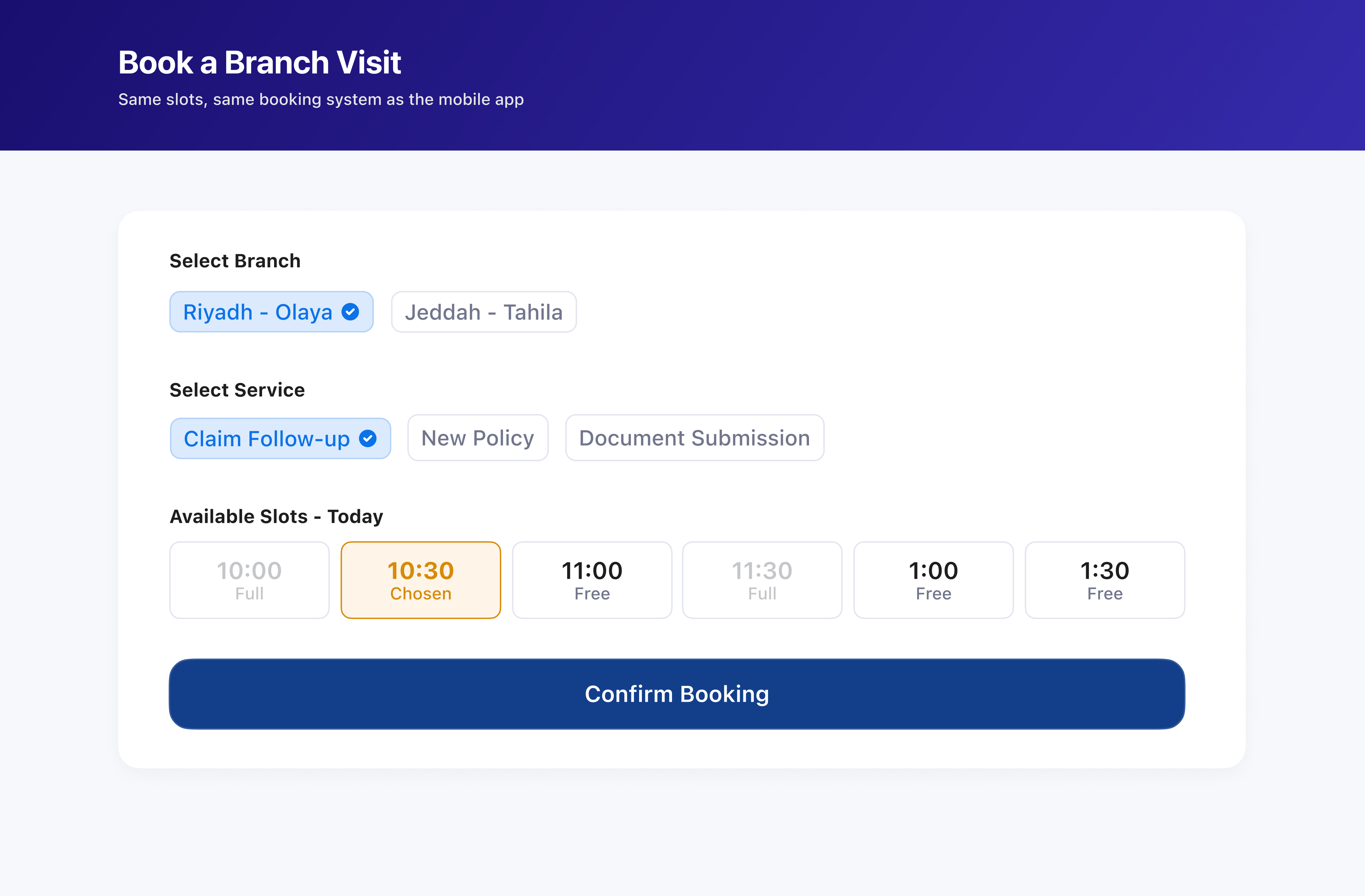 Book a Branch Visit - Website
